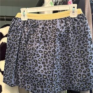 Carter's Girls Blue Leopard Print Skirt with Gold Elastic Waist